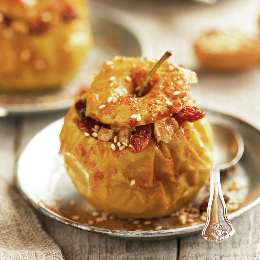 Manzanas Al Horno Con Canela Y Nueces