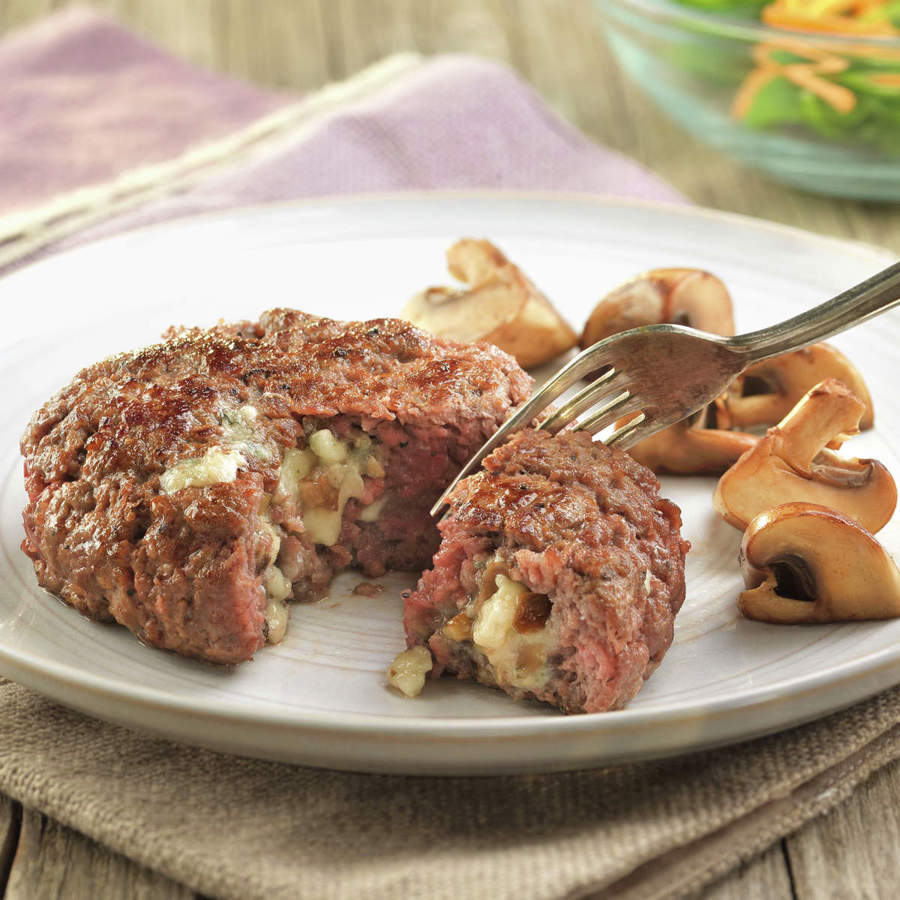 Hamburguesa Rellena De Champi Ones Y Queso Azul