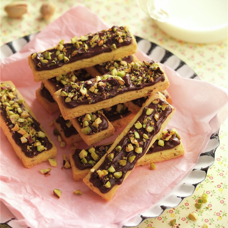 BARRITAS CON CHOCOLATE Y PISTACHOS SIN GLUTEN.