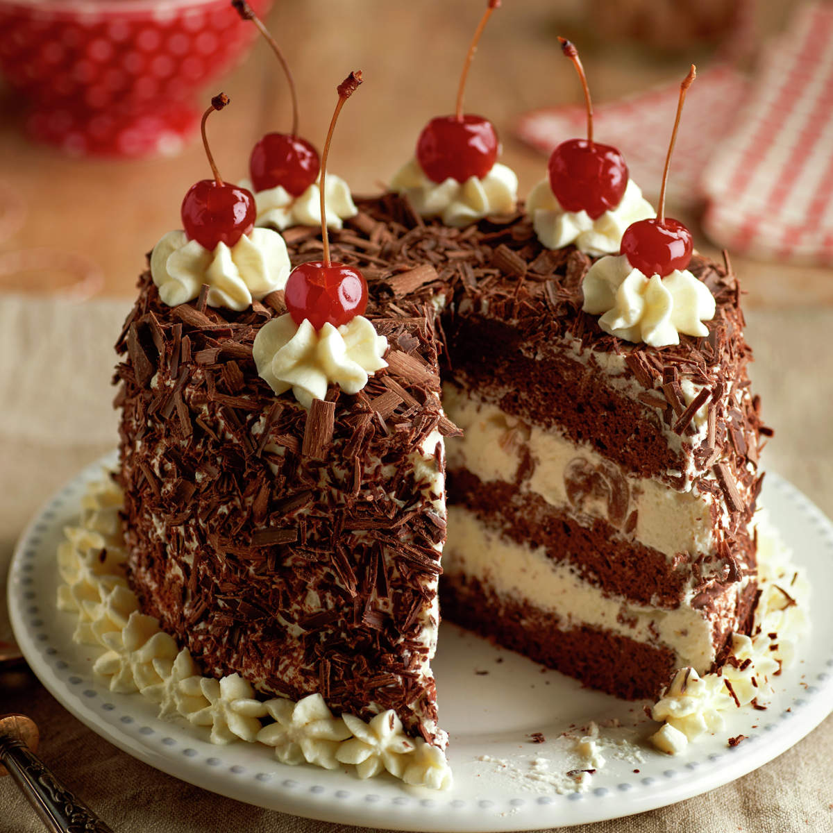 BIZCOCHO DE CACAO Y CEREZAS