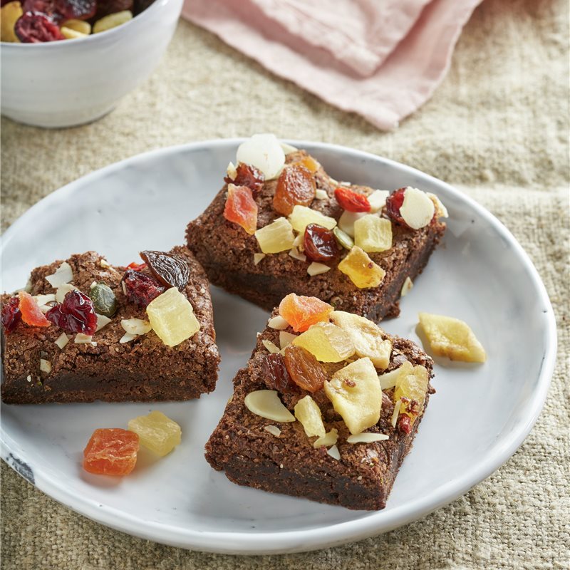 BROWNIES CON FRUTAS.