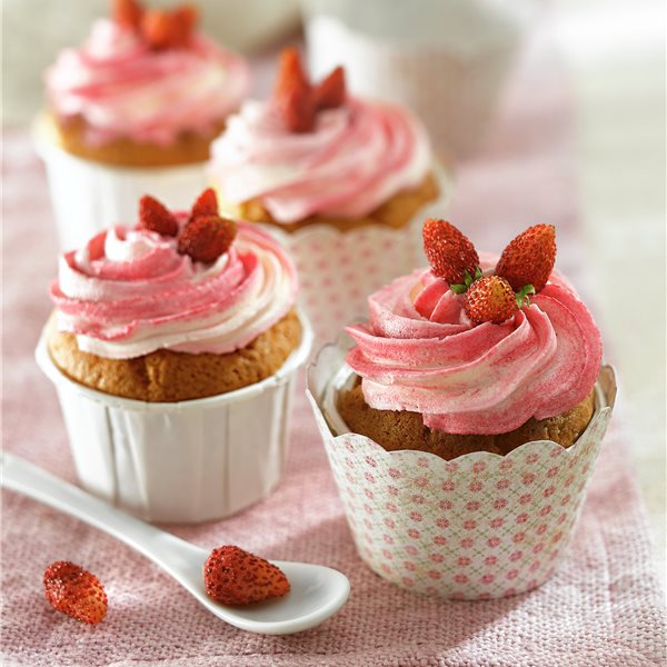Cupcakes de crema de fresa