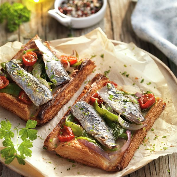 Hojaldre de sardinas y pimientos - Lecturas
