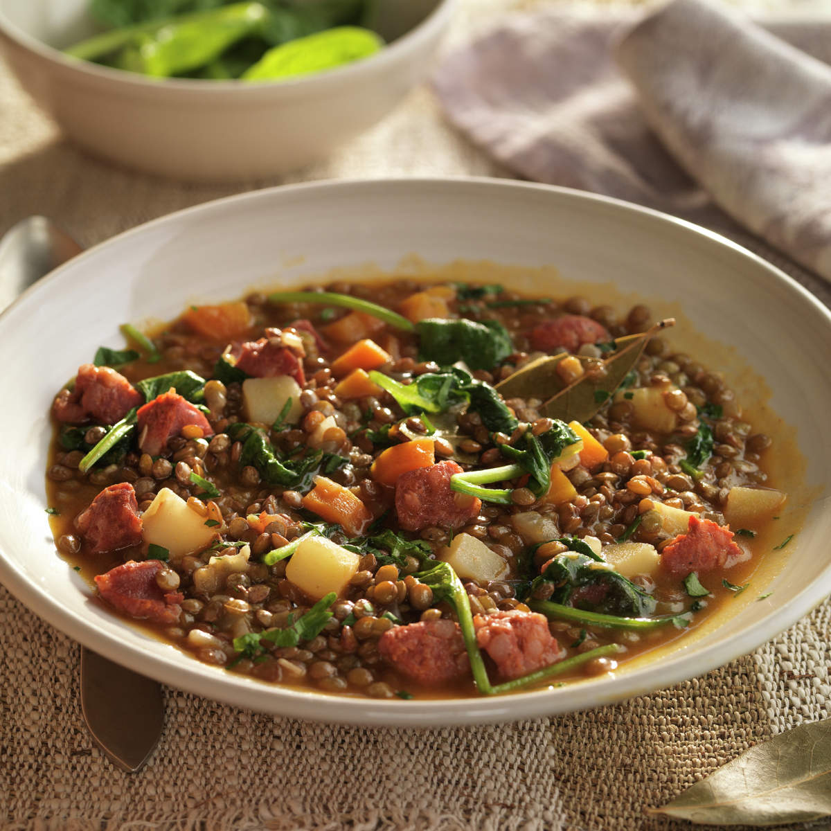 LENTEJAS ESTOFADAS CON CHORIZO Y VERDURAS