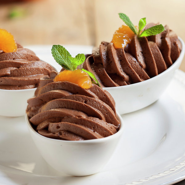 Mousse de chocolate con mandarina