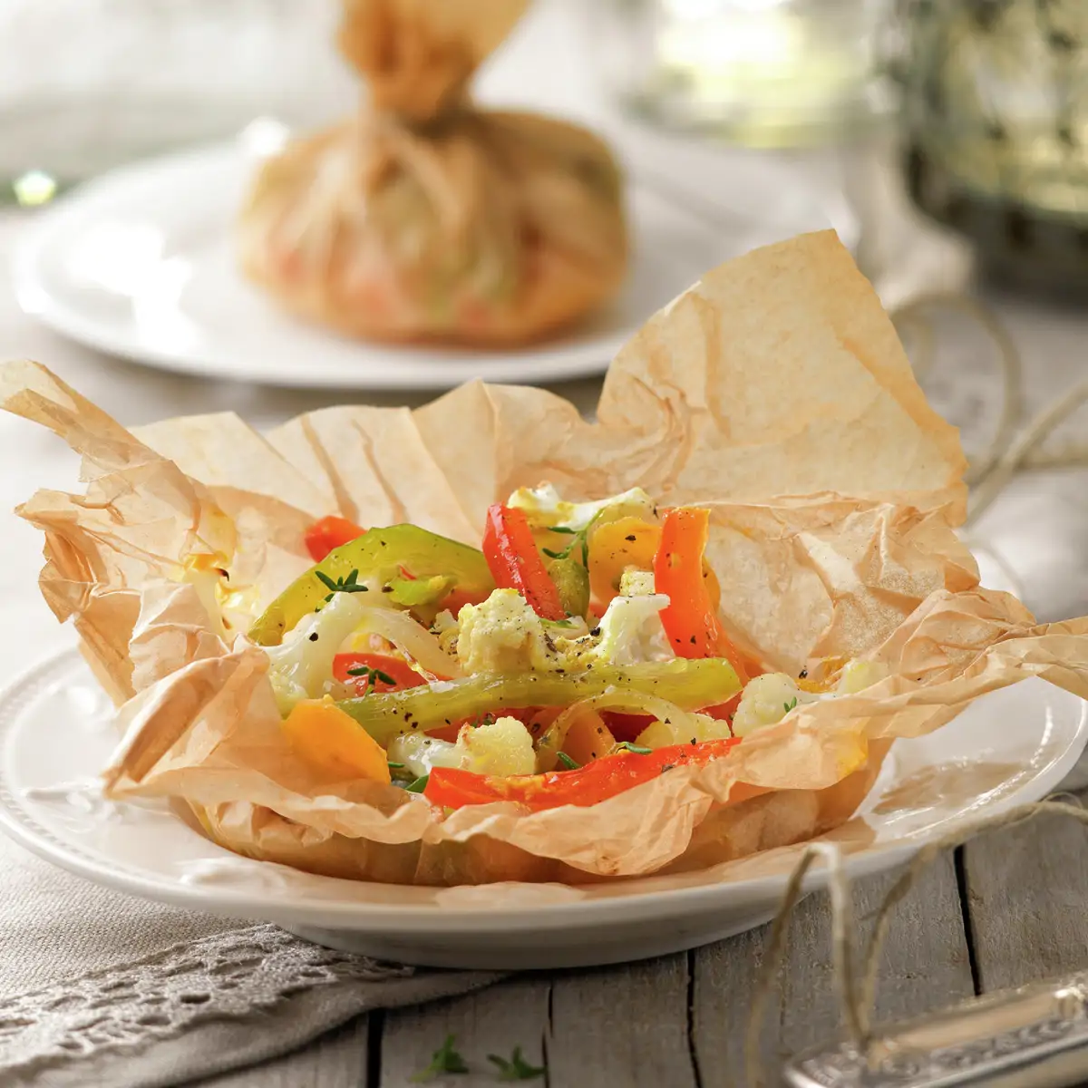 PAPILLOTE DE VERDURAS CON MOSTAZA