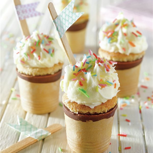Minicupcakes en cono de helado