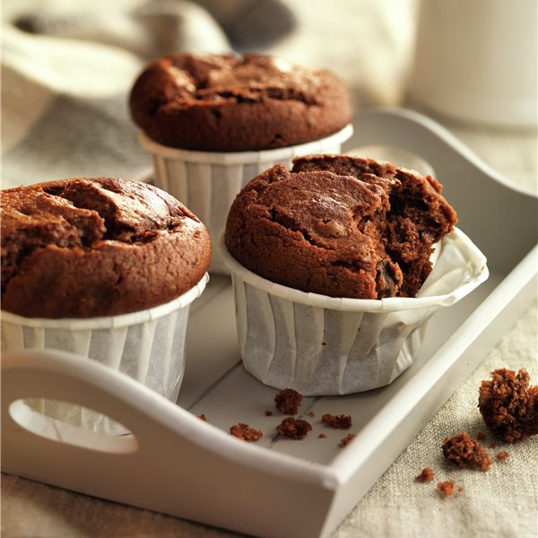 Muffins de chocolate y vainilla