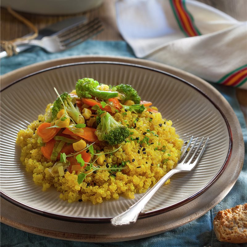 Arriba 95+ imagen receta de quinoa con verduras salteadas