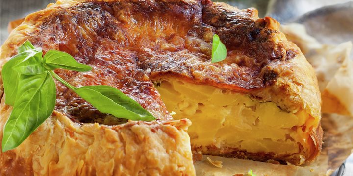 Pastel de patatas, jamón y queso - Lecturas