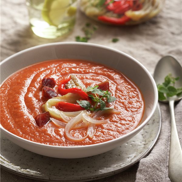Sopa griega de verduras asadas