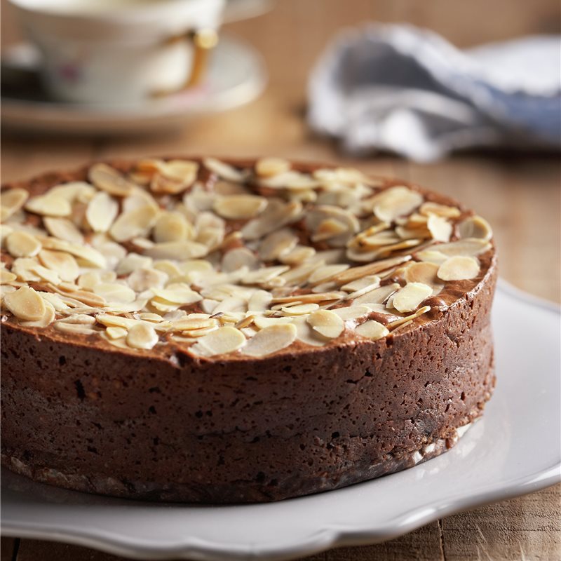 TARTA DE ALMENDRAS CON CHOCOLATE.