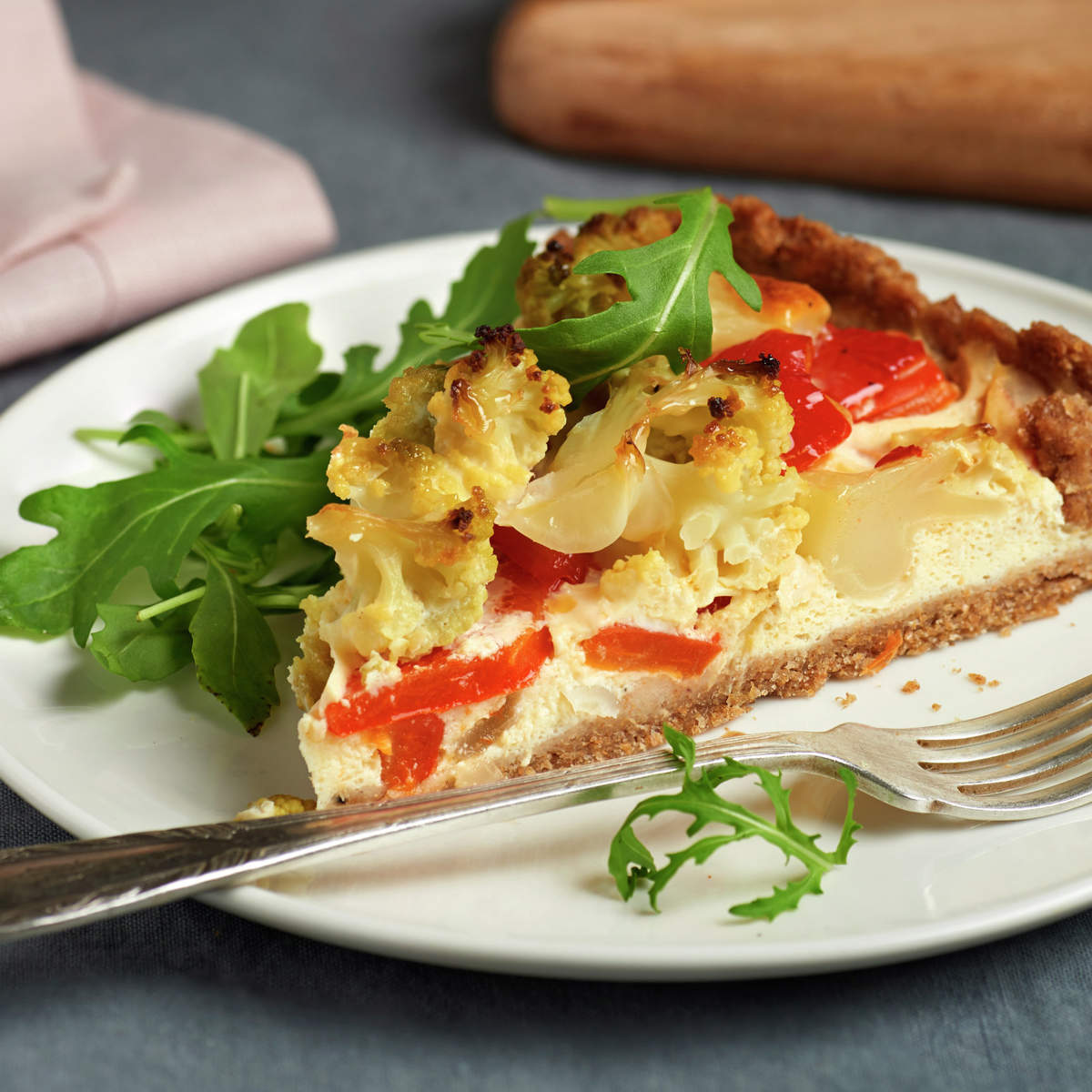 TARTA LIGERA DE COLIFLOR Y QUESO.