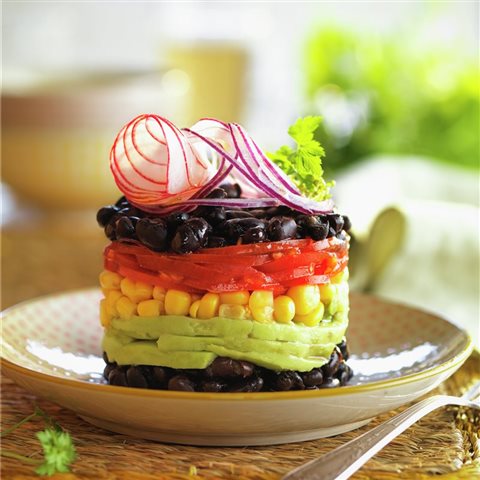 Timbal De Ensalada Con Toques Mexicanos