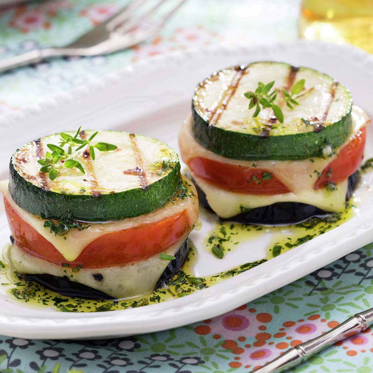 VERDURAS CON QUESO TIERNO AL ACEITE DE TOMILLO.