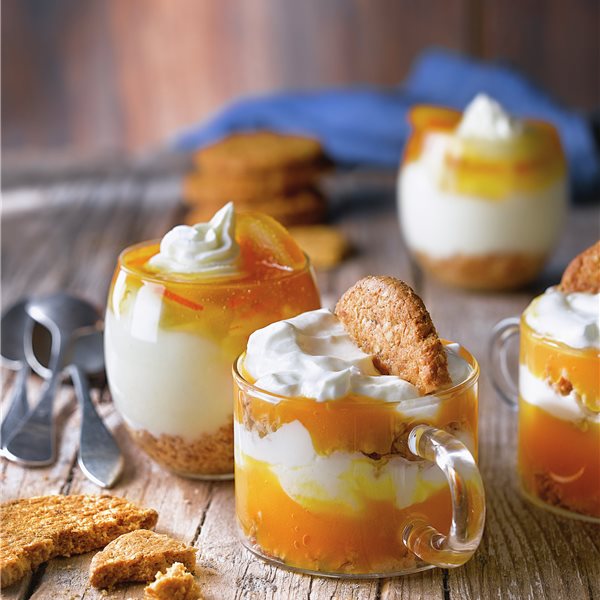 Mousse de mango y yogur con galleta - Lecturas