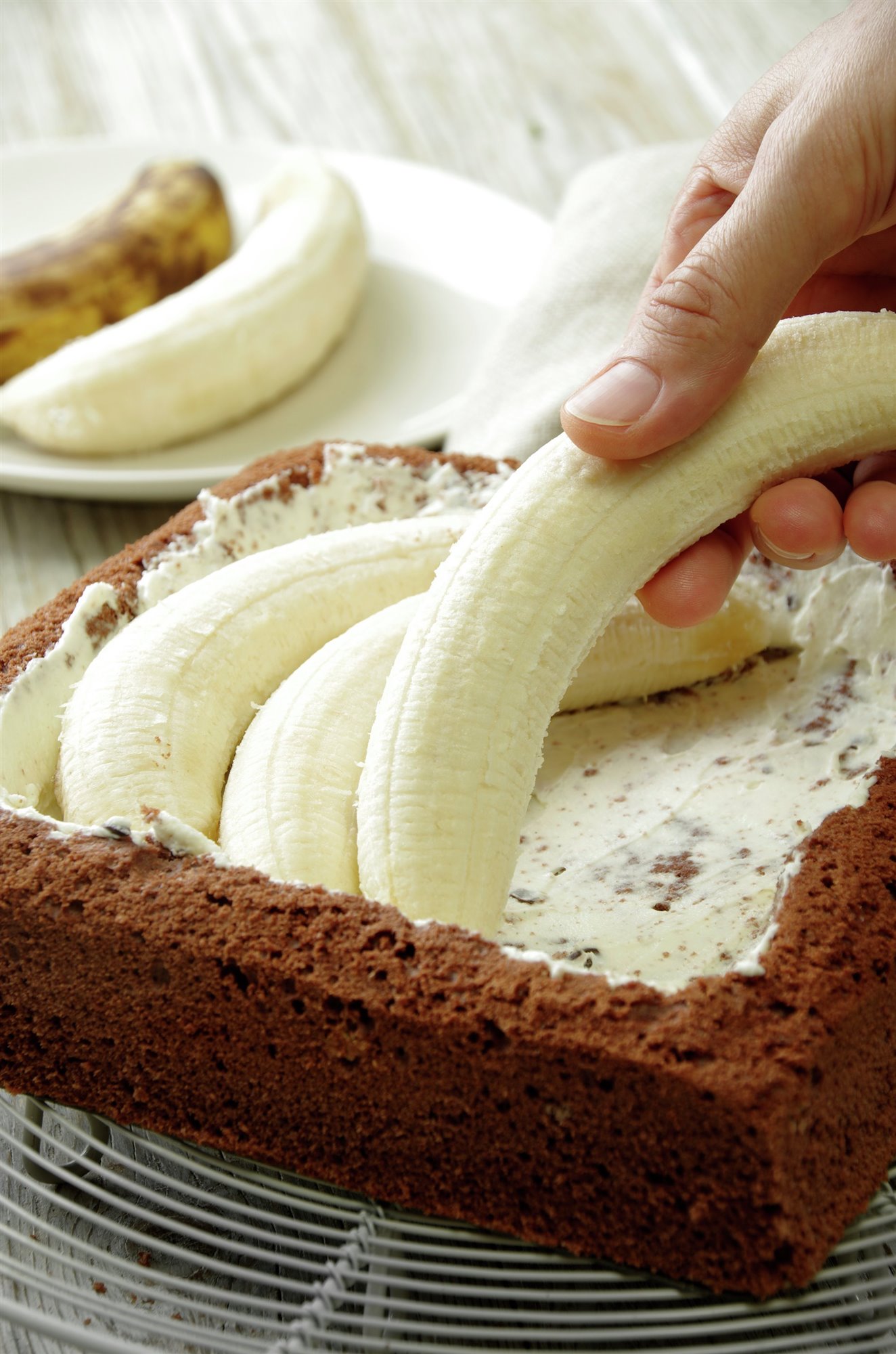 7. Coloca los plátanos