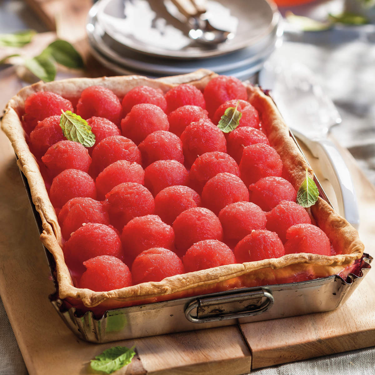 TARTA FINA CON CUAJADA Y SANDÍA