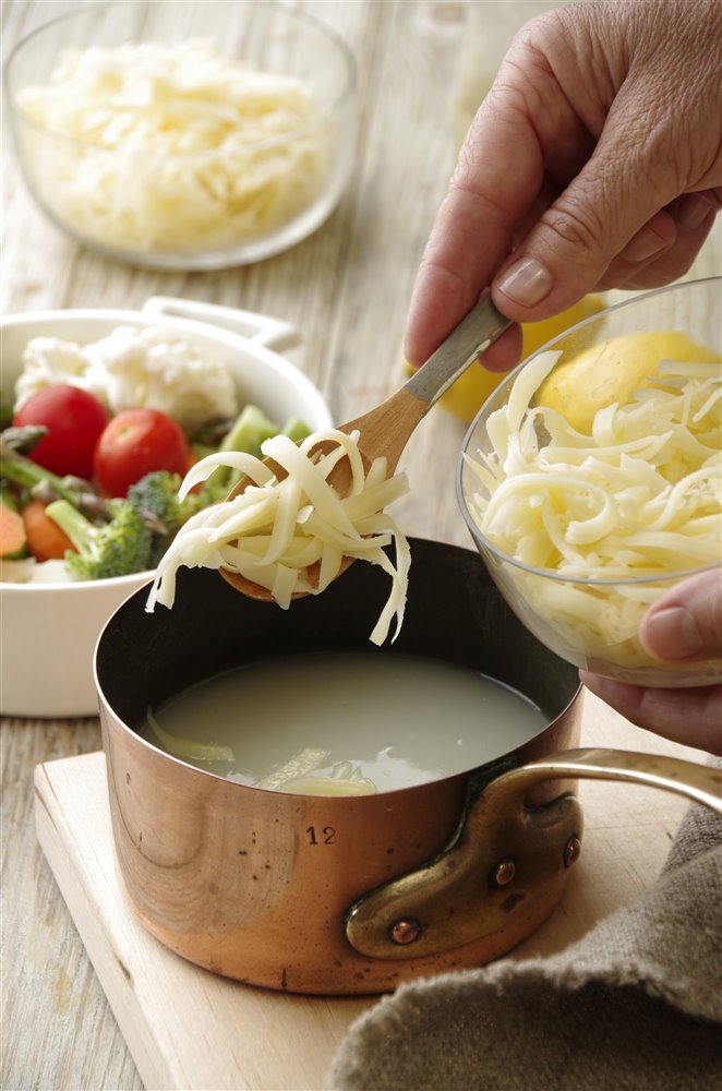 Fondue de queso con pan y