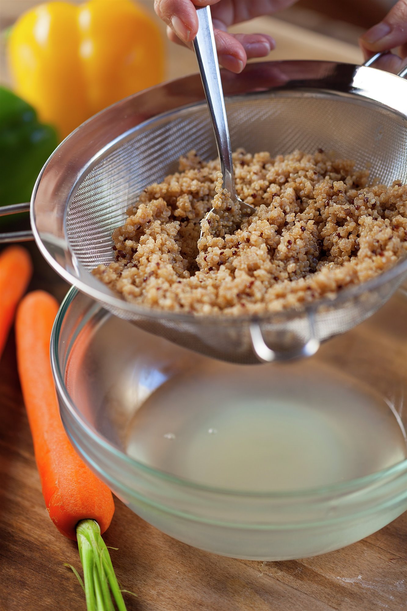 4. Enjuaga la quinoa