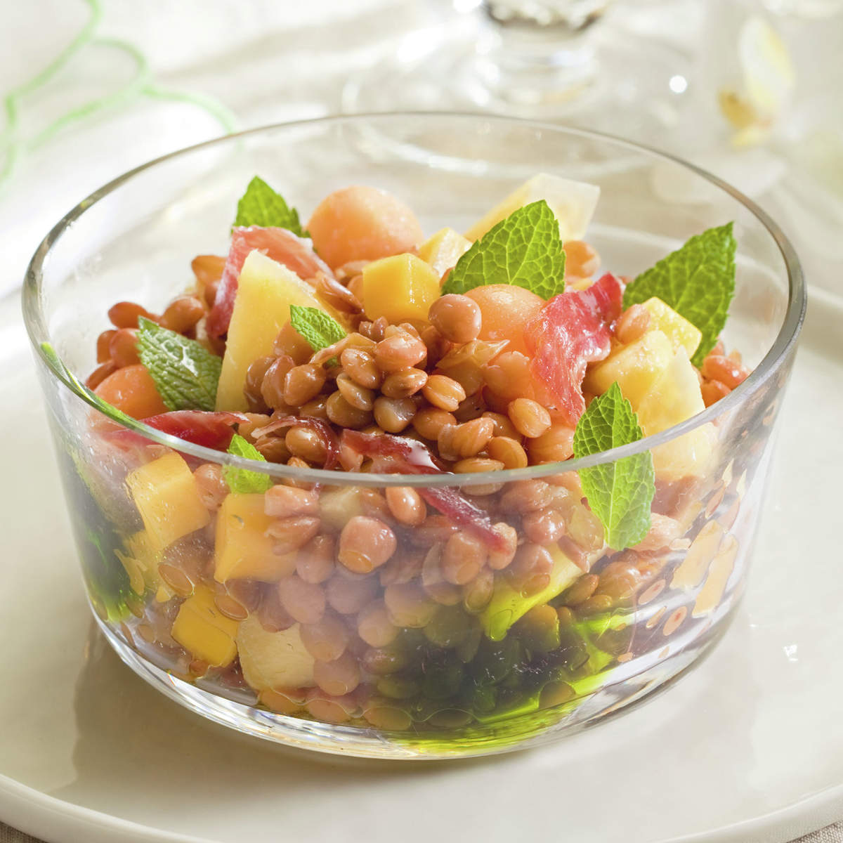 ENSALADA DE LENTEJAS CON FRUTAS