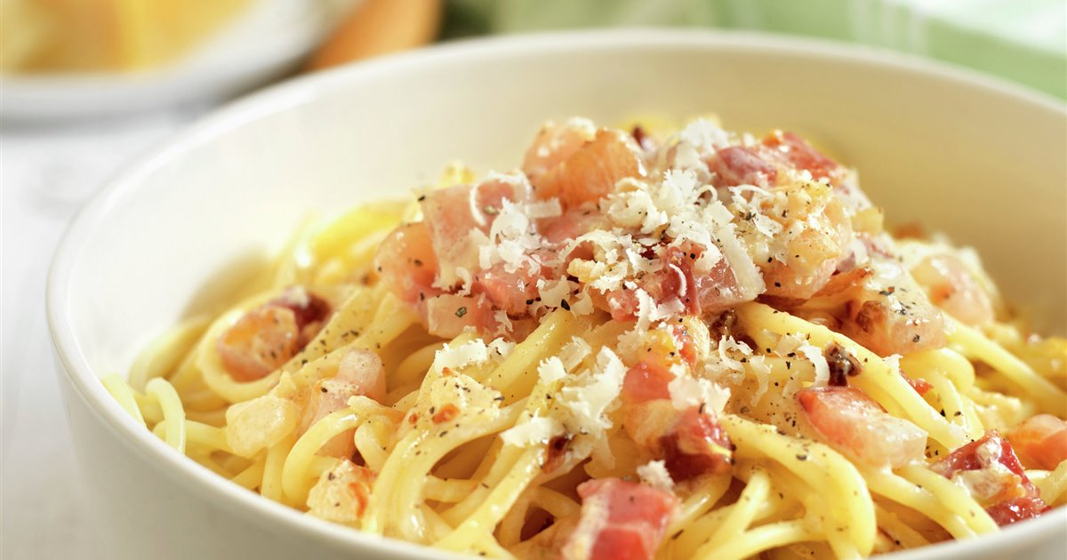 Espaguetis carbonara con huevo - Lecturas