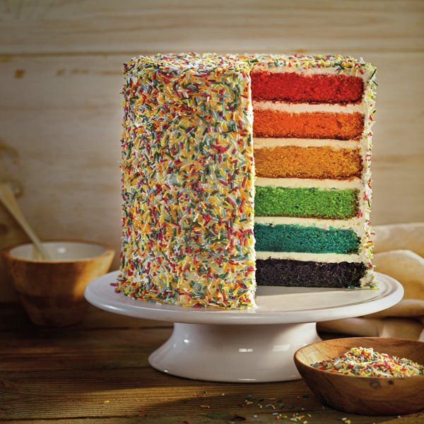 Layer cake de 6 colores