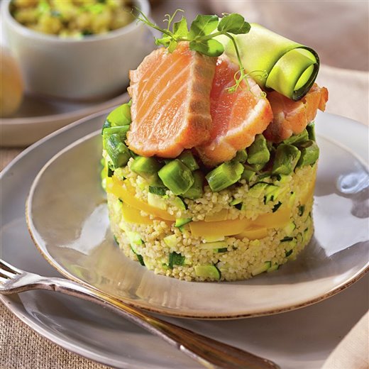Tataki de salmón con cuscús