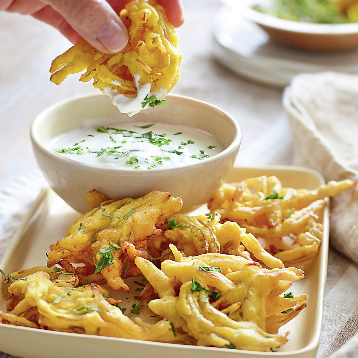 Pakoras de cebolla