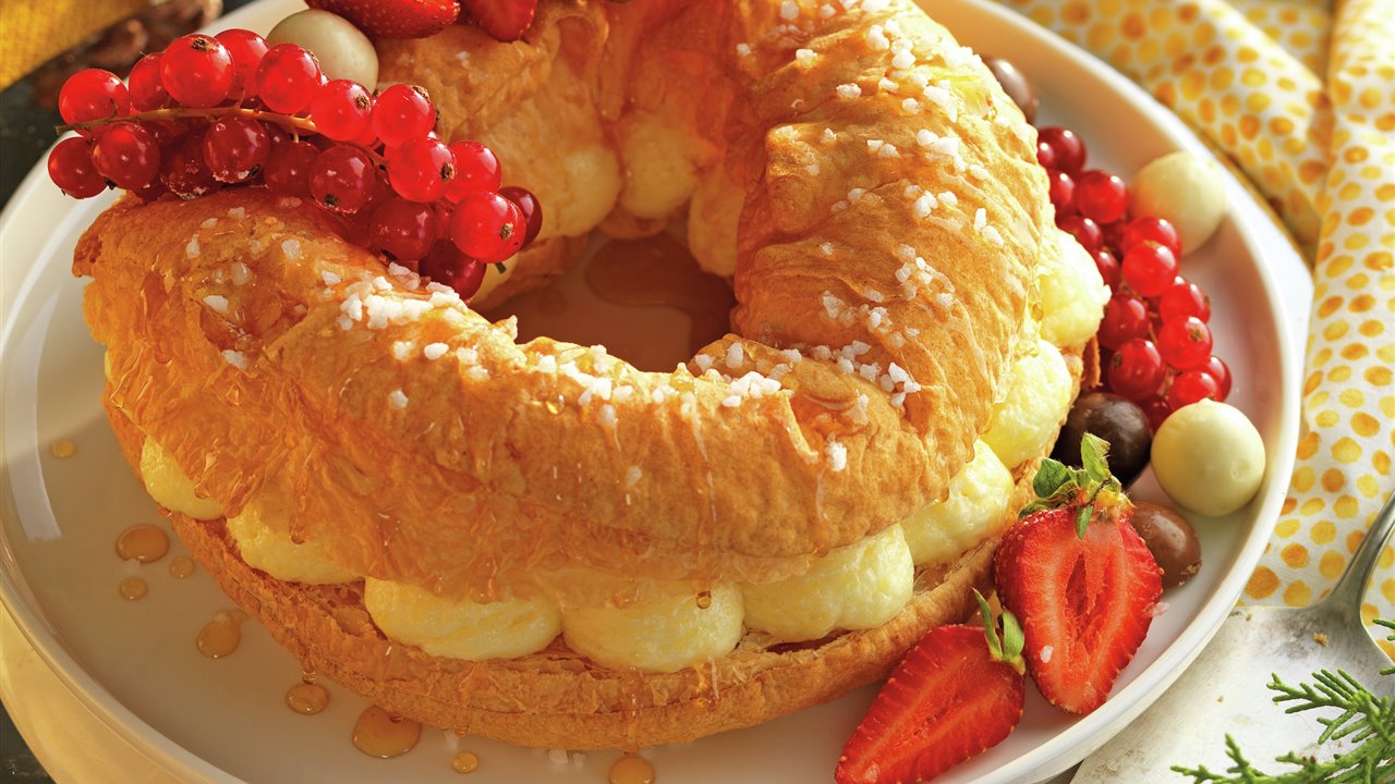 Roscón de Reyes rápido con crema pastelera - Lecturas