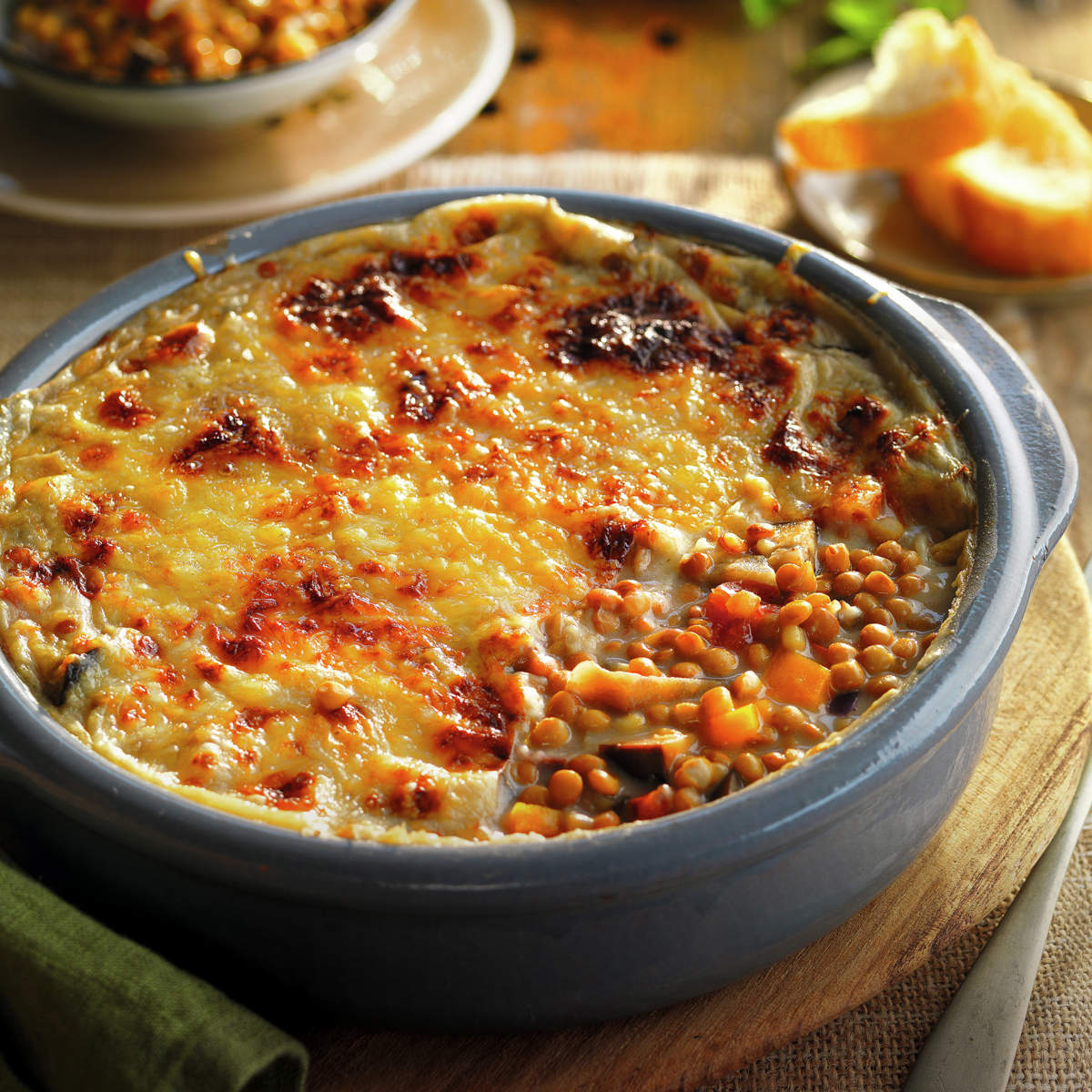 GRATINADO DE LENTEJAS Y VERDURAS