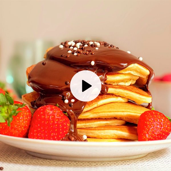 Tortitas americanas bañadas en chocolate (con vídeo)