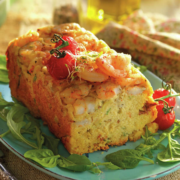 PLUMCAKE SALADO DE LANGOSTINOS CON TOMATES SECOS