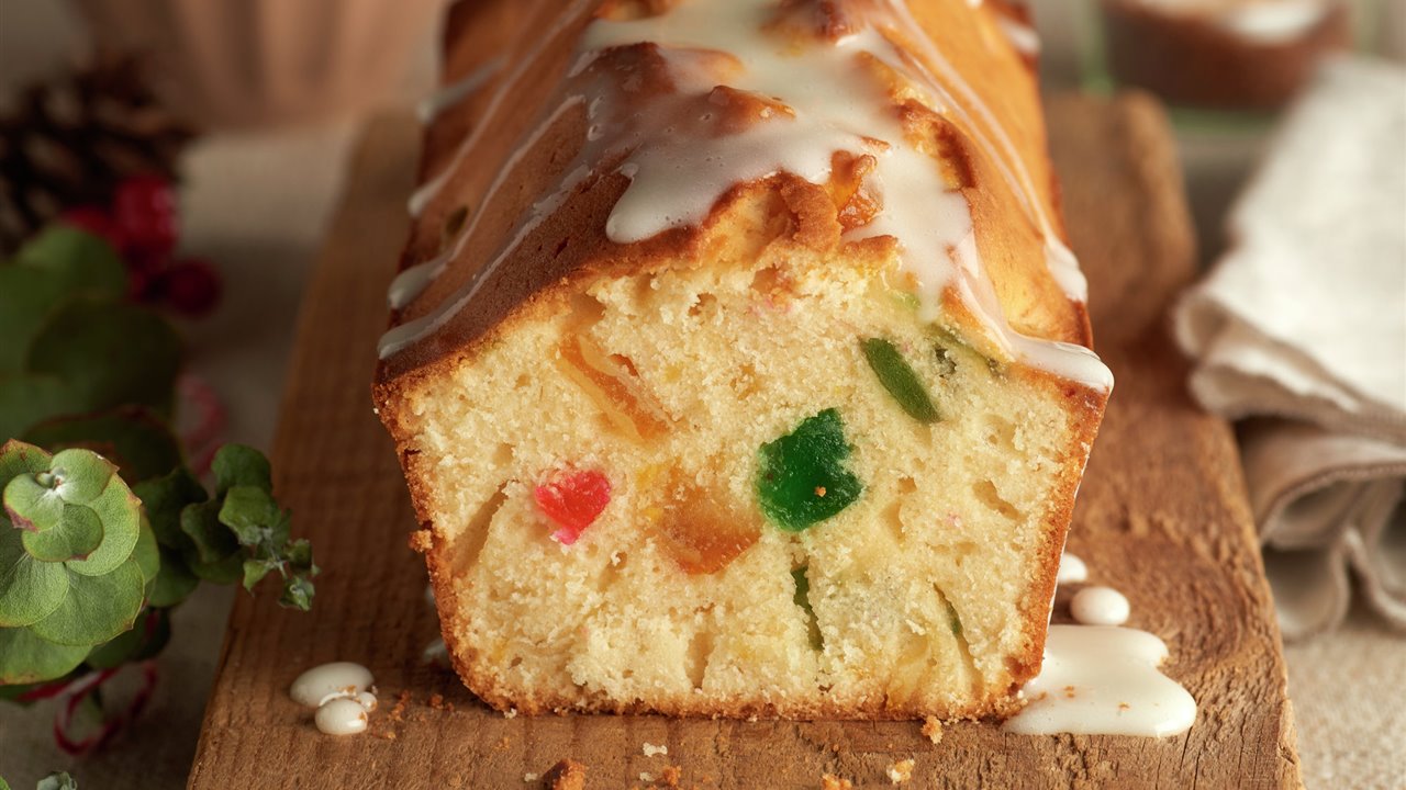 Plumcake de Navidad con frutas escarchadas