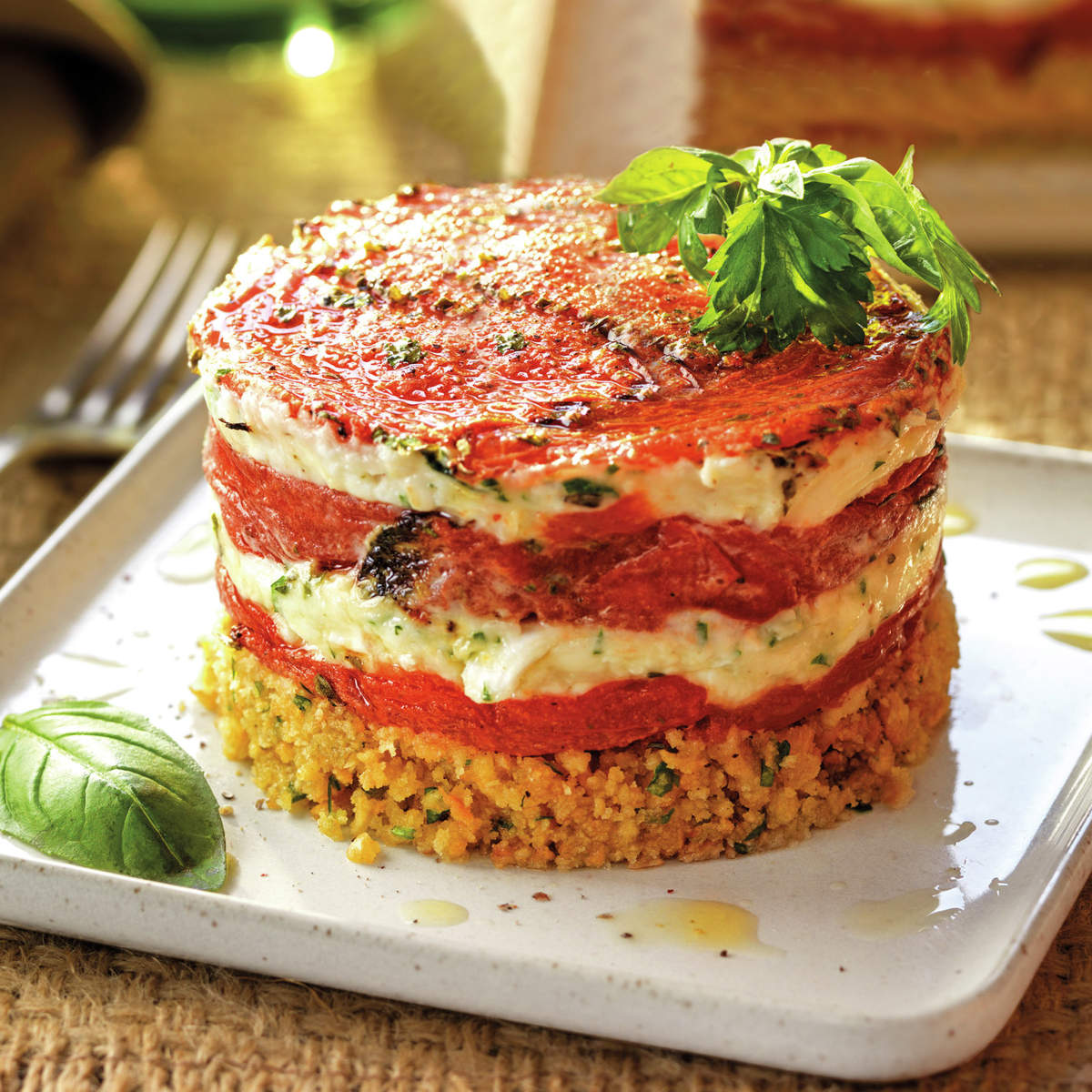 CHEESECAKE DE TOMATE ASADO Y QUESO DE CABRA