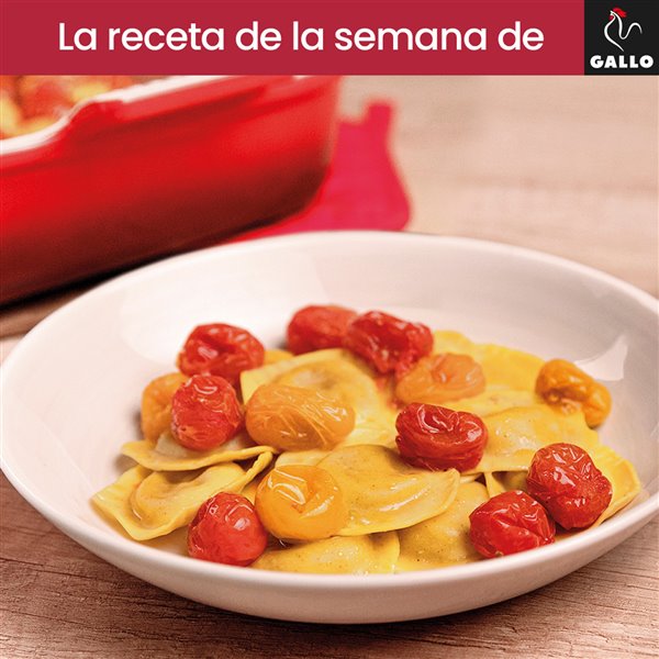 Pasta Gallo rellena con tomates