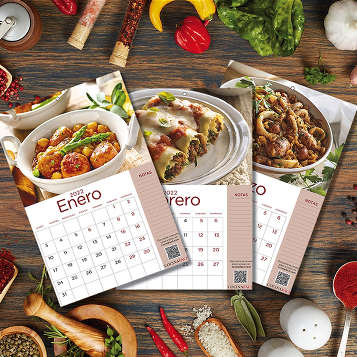 Montaje calendario Cocina Fácil 2022