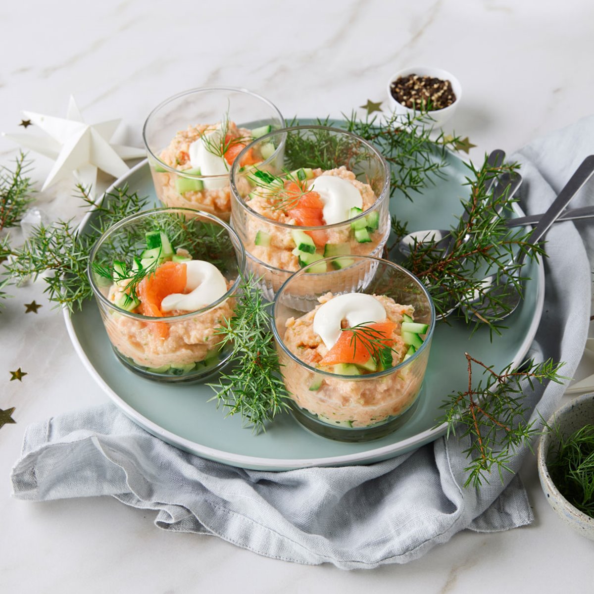 Mousse de salmón ahumado (Mar de Noruega)