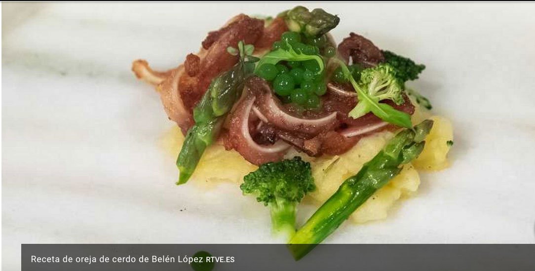 Oreja de cerdo de Belén López en MasterChef Celebrity 6