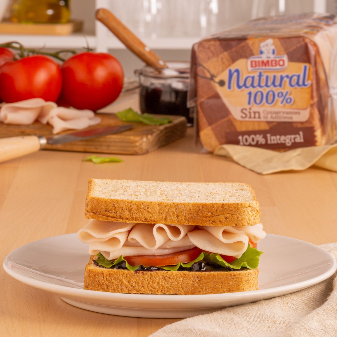 Bimbo Ydray Natural Integral sándwich de pavo y mermelada de arándanos