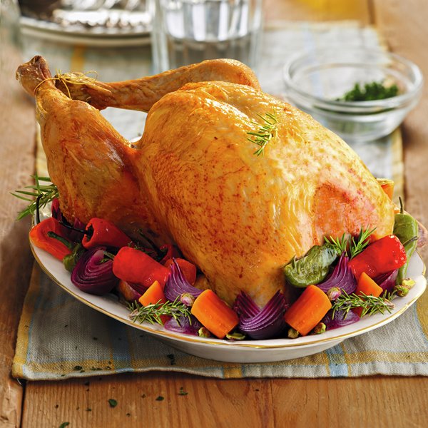 Pollo asado al horno con guarnición de verduras
