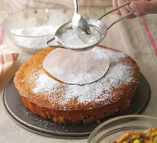 decorate with powdered sugar