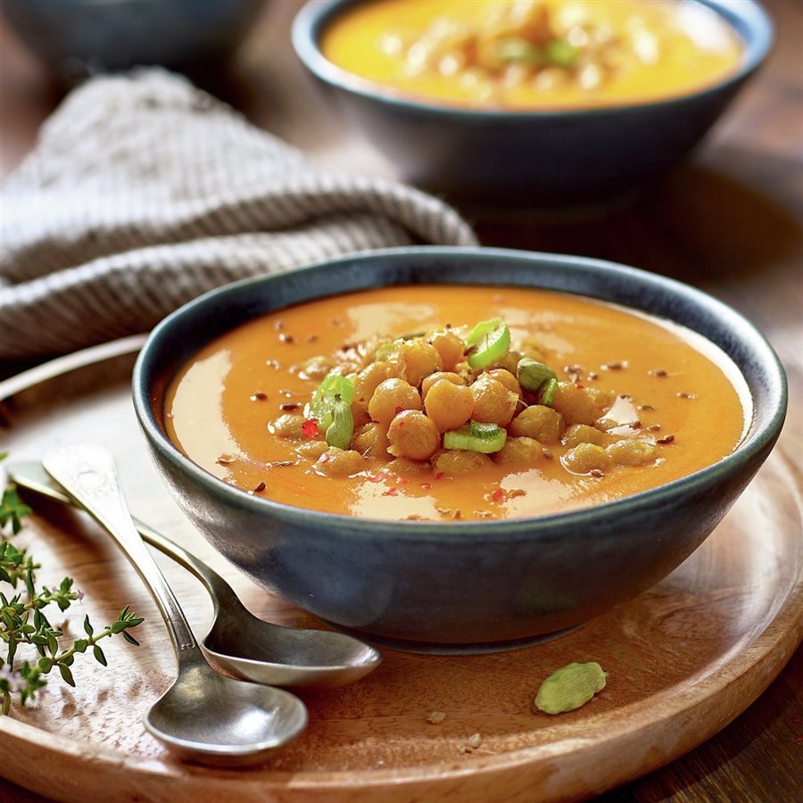 Crema de zanahoria y garbanzos