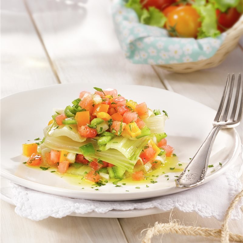 Acelgas con vinagreta de manzana