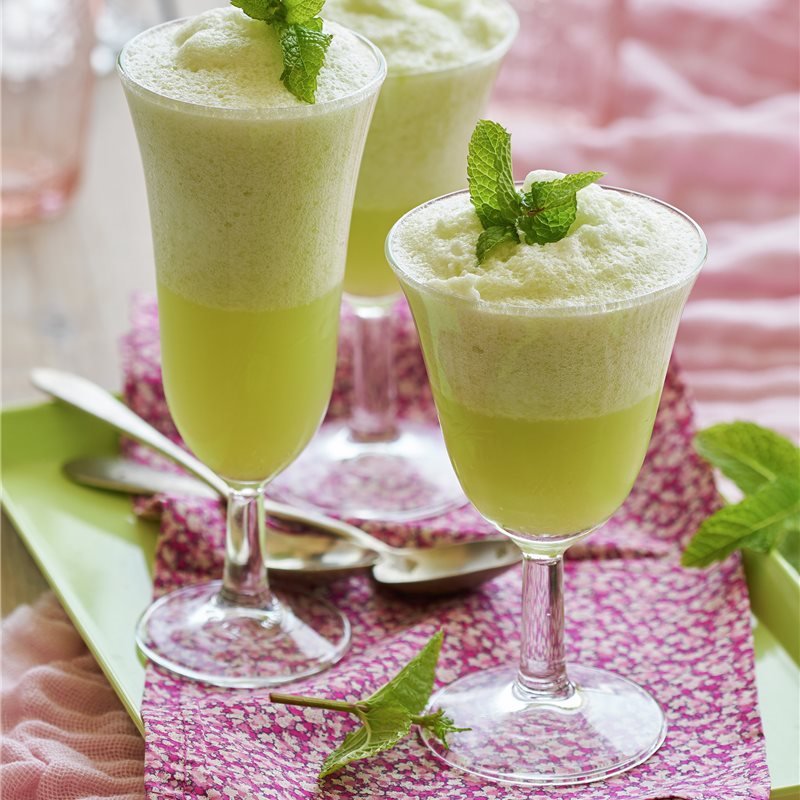 Mousse ligera de melón y hierbabuena