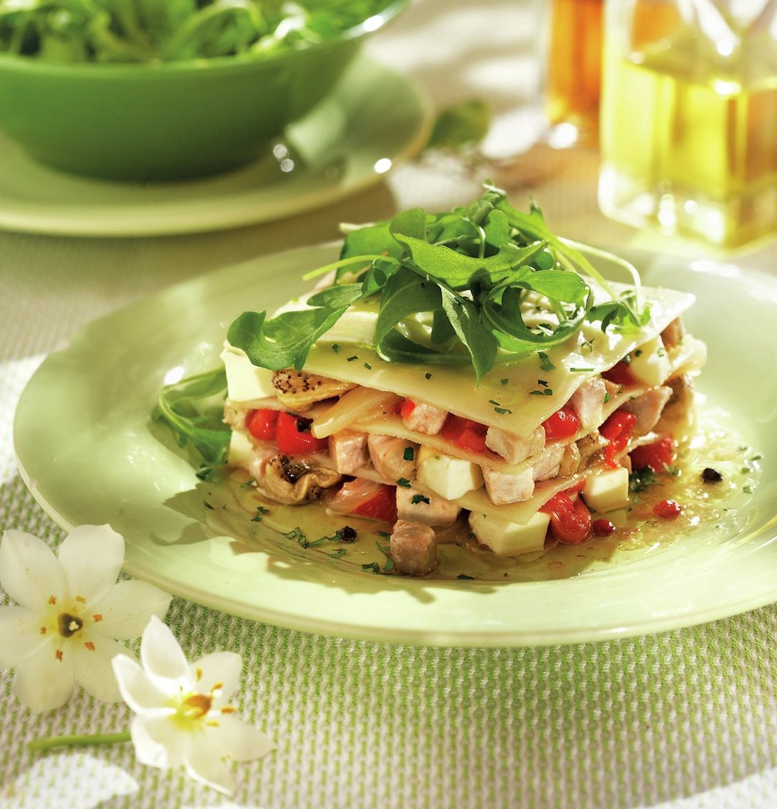 lasana fria de verduras y bonito