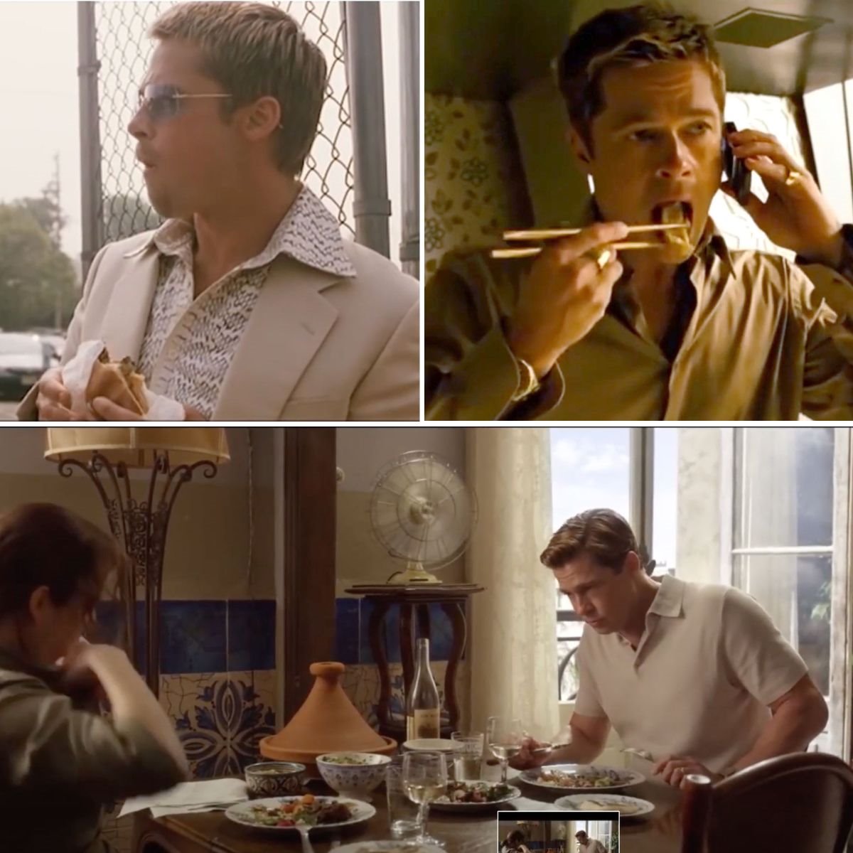Brad Pitt comiendo