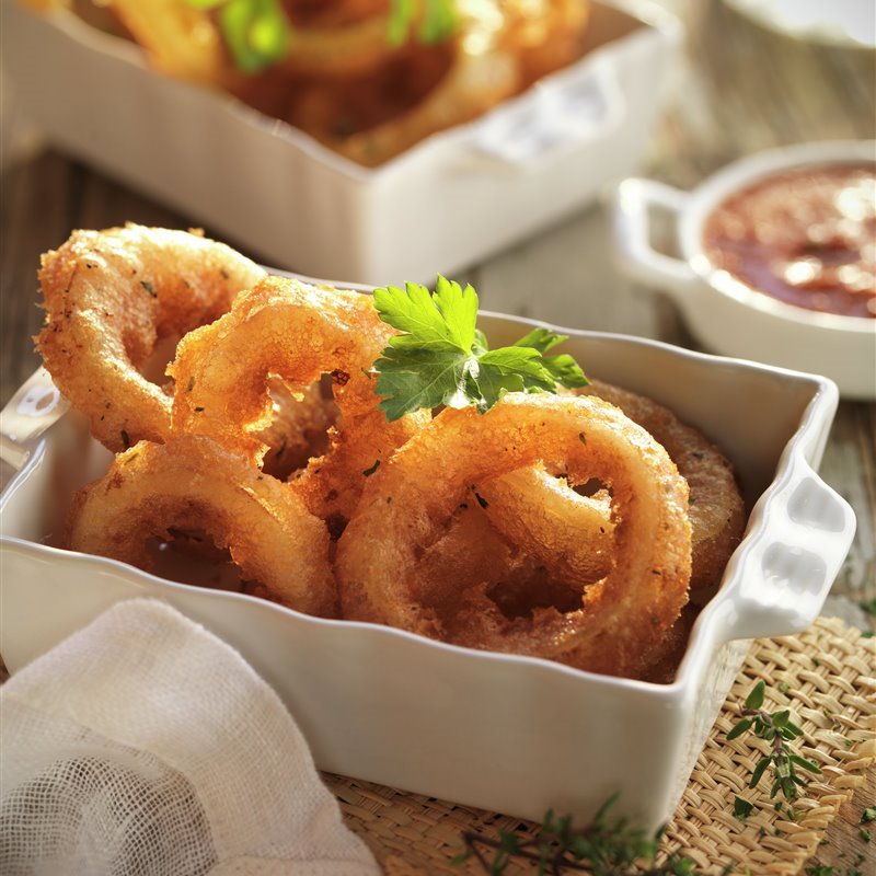 Aros de cebolla en tempura