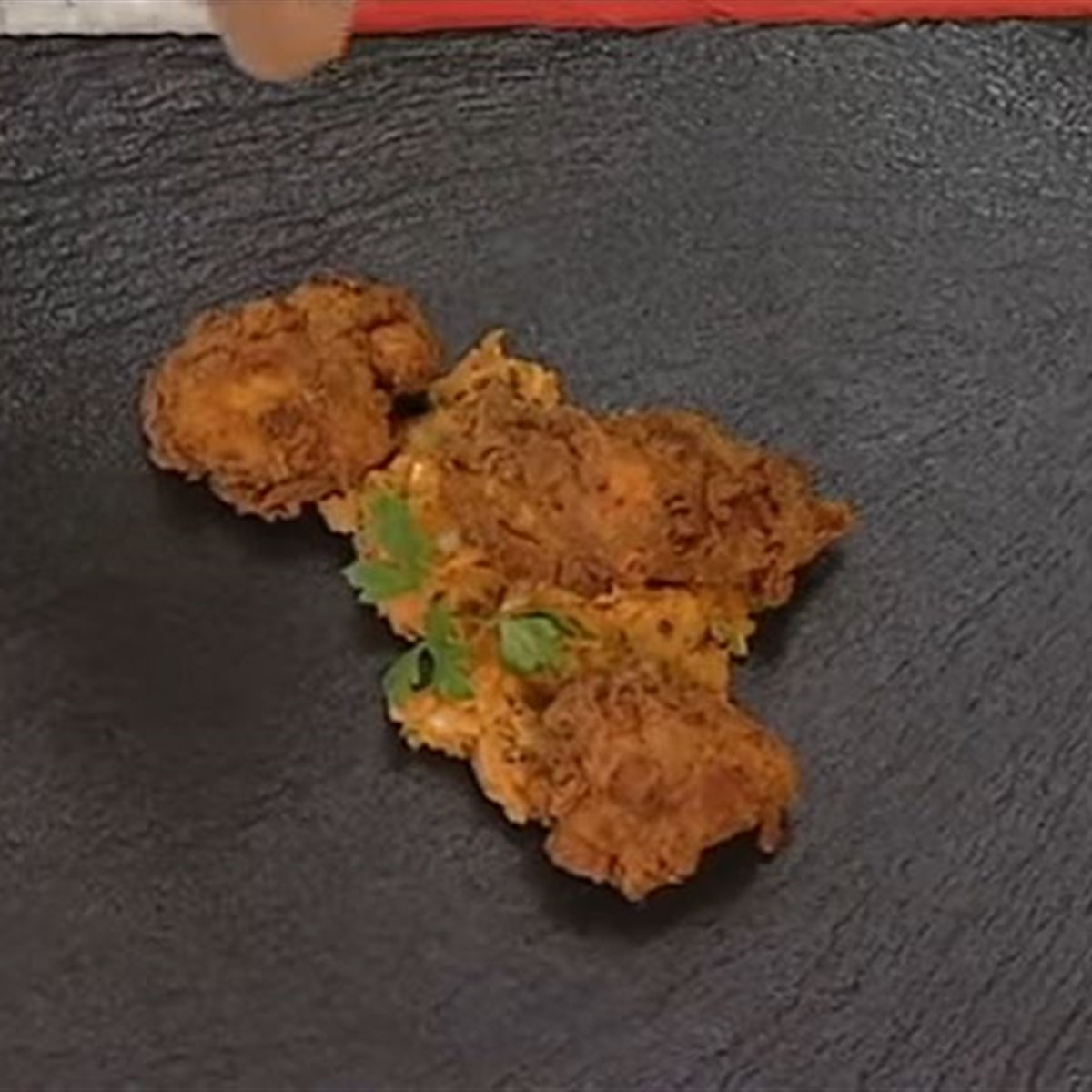 pollo frito con puré de boniato de enrique sánchez