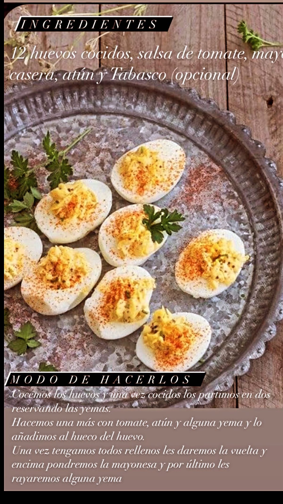 receta huevos rellenos amelia bono instagram